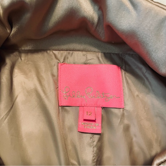 Lilly Pulitzer Gold Ruffled Jacket, Size 12 - Picture 14 of 16